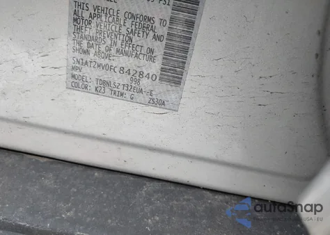 2015 Nissan Rogue Sl from USA, damaged, VIN 5N1AT2MV0FC842840